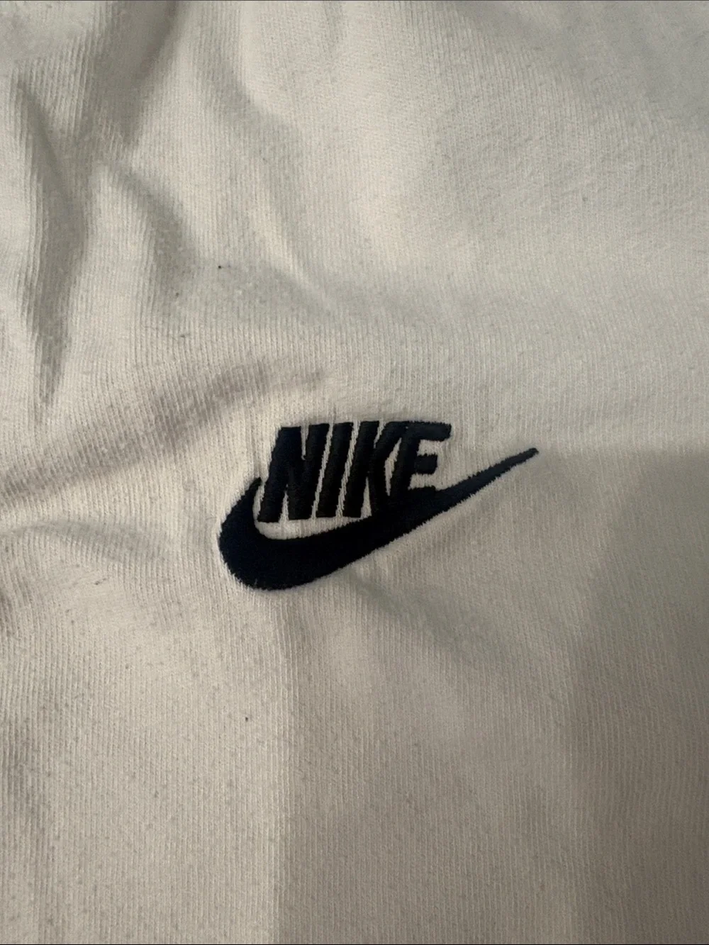 Nike White Short Sleeve Crew with Black Swoosh
